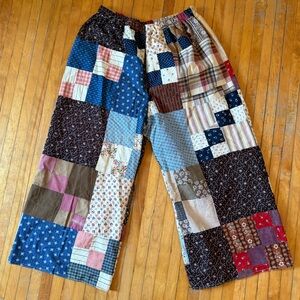 Vintage Quilt Top Patchwork Pants - Fully Lined